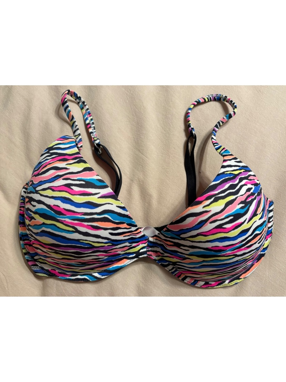 PINK Victoria's Secret Multicolor Zebra-Stripe Padded Bra